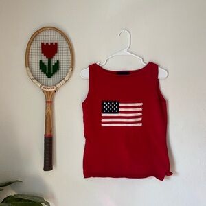 Vintage American Flag Sweater Tank